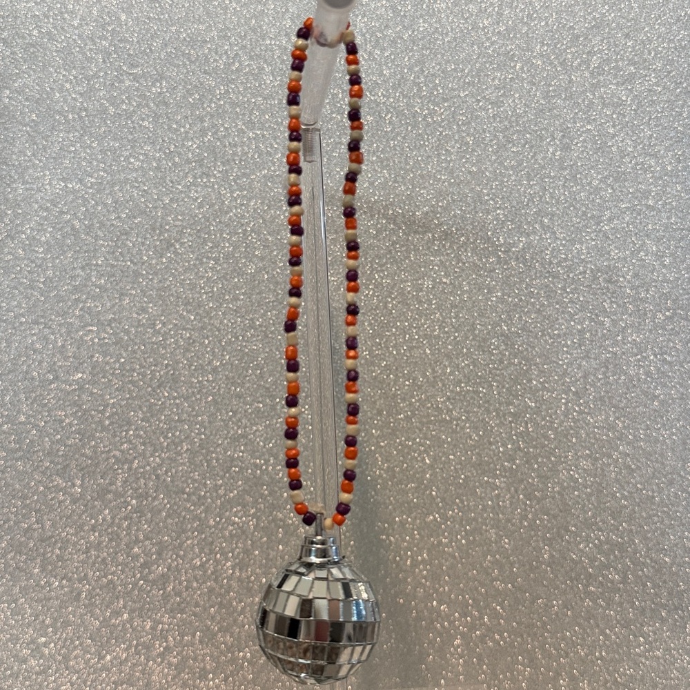 one-of-a-kind handmade disco ball rearview mirror charm